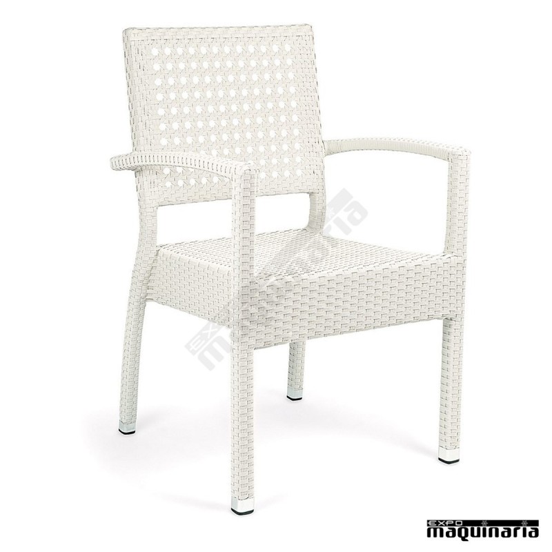Sillon rattan respaldo decorado IM4817