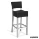 Taburete con respaldo rattan negro antracita IM4557