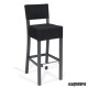 Taburete con respaldo rattan grafito IM4557