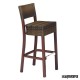 Taburete con respaldo rattan cafe IM4557