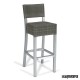 Taburete con respaldo rattan ceniza IM4557