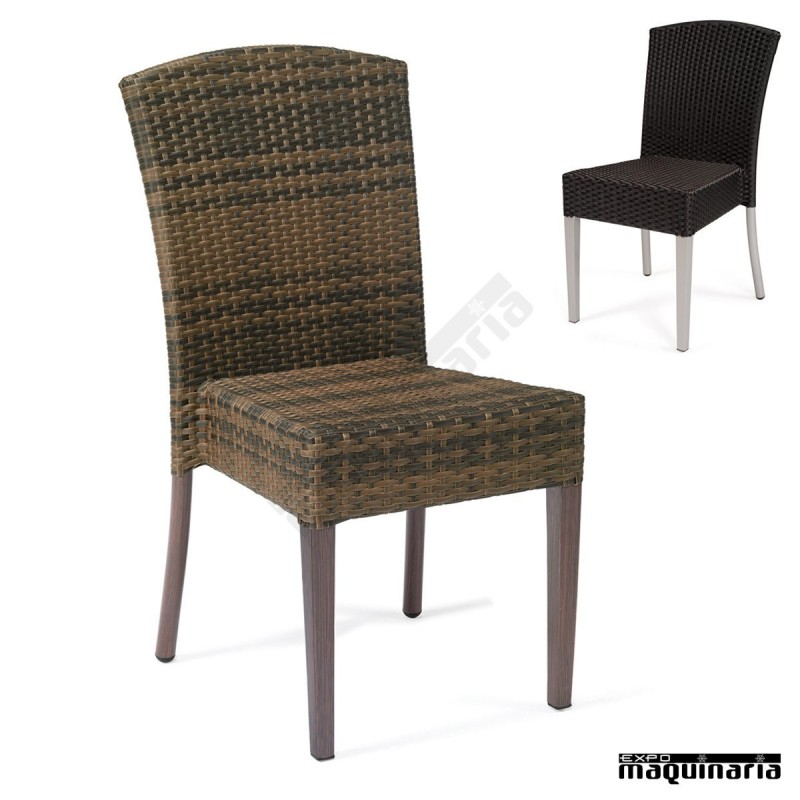 Sillas aluminio y rattan IM4505