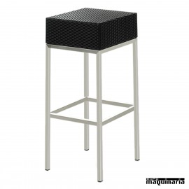 Taburete exterior INOX y rattan antracita IM4560