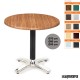 Mesa redonda pie aluminio y rattan