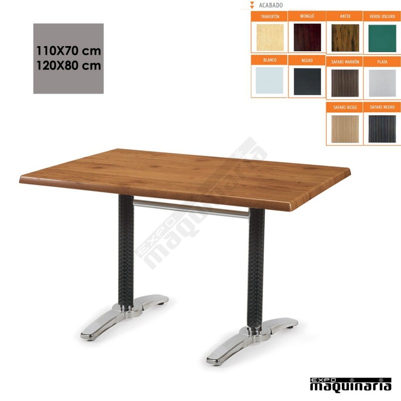 Mesa terraza rectangular con ratan IM9311SM