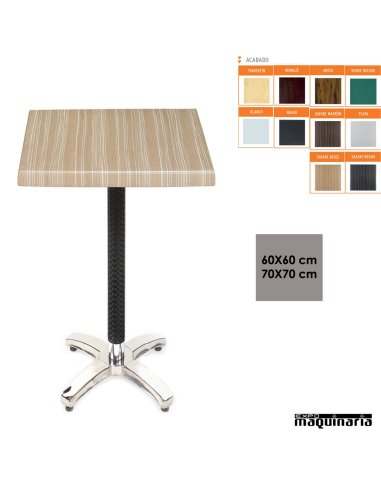 Mesa alta cuadrada de exterior IM9166SM+