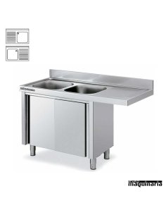 Fregadero industrial INOX hueco lavavajillas (180x60cm)