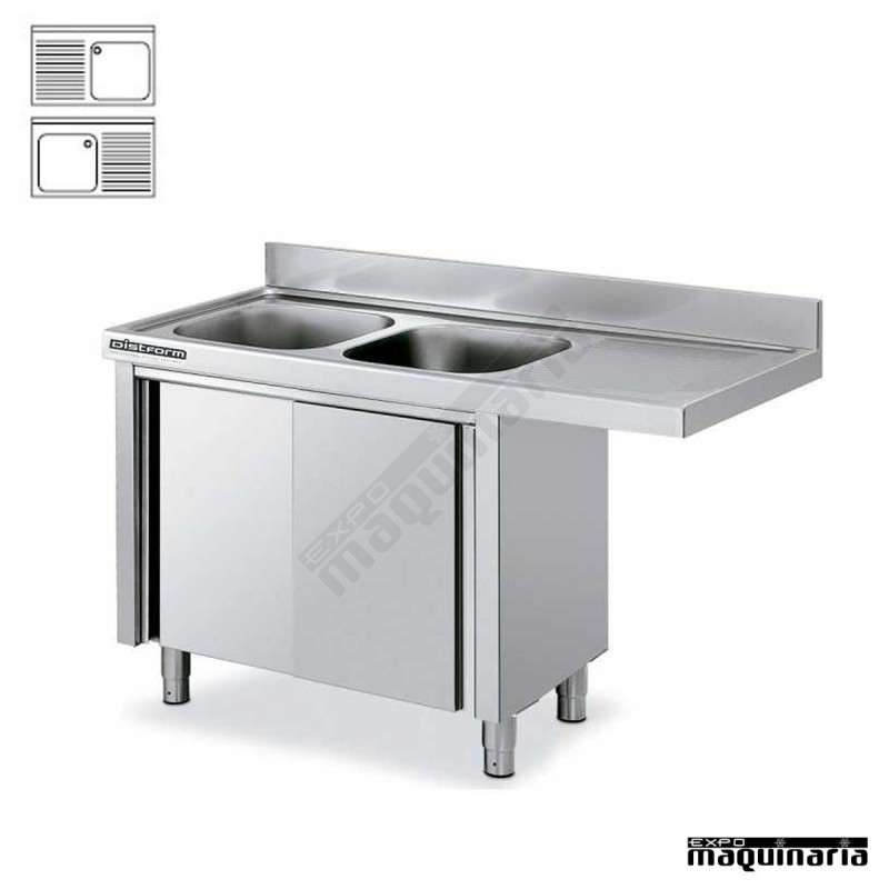 Fregadero industrial INOX hueco lavavajillas (180x60cm)