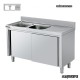 Fregadero inox 2 pozas con mueble derecha 160x60cm