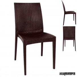 Silla apilable imitación ratán NIGR361