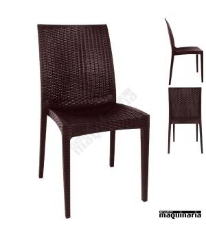 Silla apilable imitación ratán NIGR361