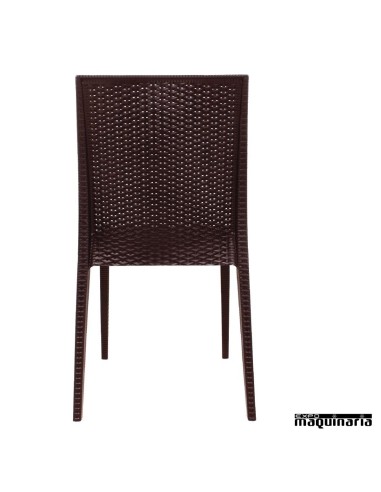 Silla apilable imitación ratán vista trasera NIGR361
