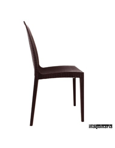 Silla apilable imitación ratán perfil NIGR361