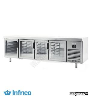 Mesa refrigerada con puertas cristal (2452 x 600 cm) BMPP 2500 CR