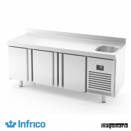 Mesa refrigerada con fregadero (196 x 60 cm) BMPPF 2000 II