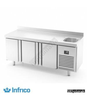 Mesa refrigerada con fregadero (196 x 60 cm) BMPPF 2000 II