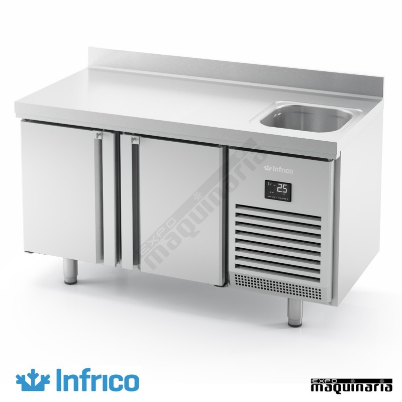 Mesa refrigerada con fregadero (146.8 x 60 cm) BMPPF 1500 II