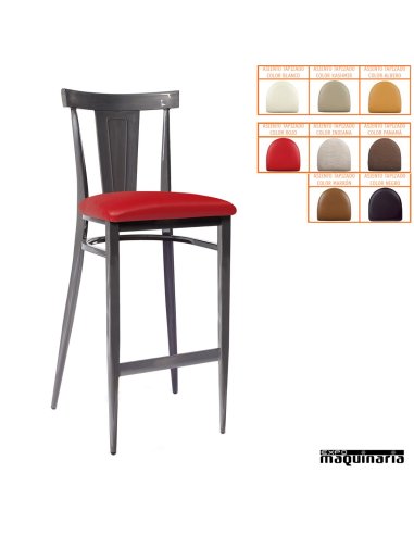 Taburete para bar asiento tapizado IM185-T envejecida