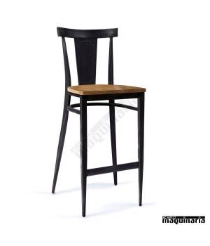 Taburete para bar asiento madera maziza IM185-MM