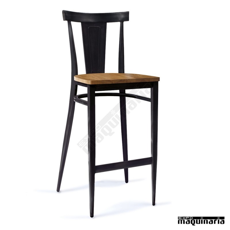 Taburete para bar asiento madera maziza IM185-MM