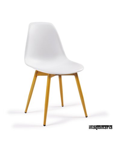 Sillas nordicas para hostelería IM189 blanco madera