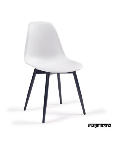 Sillas nordicas para hostelería IM189 blanco negro