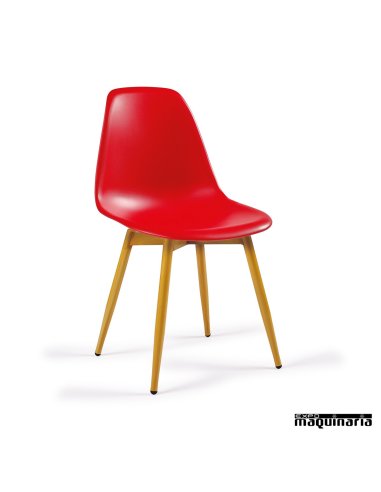 Sillas nordicas para hostelería IM189 rojo