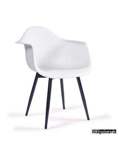 Sillon diseño estilo nordico IM289 hosteleria blanco negro