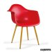 Sillon diseño estilo nordico IM289 hosteleria rojo madera