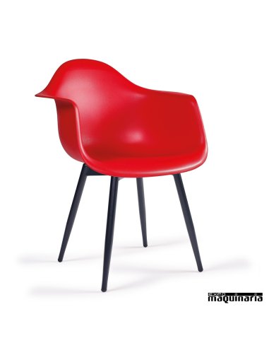 Sillon diseño estilo nordico IM289 hosteleria rojo negro