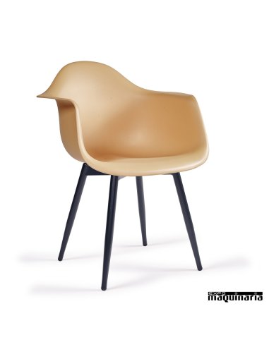 Sillon diseño estilo nordico IM289 hosteleria toffee negro