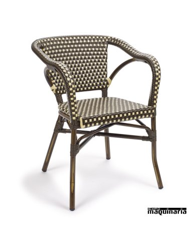 Sillon rattan dos colores IM3091 marron