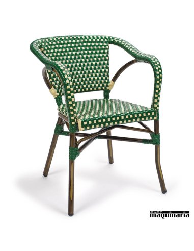 Sillon rattan dos colores IM3091 verde
