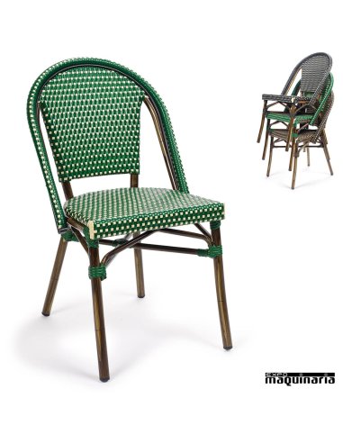 Sillas rattan dos colores IM8028
