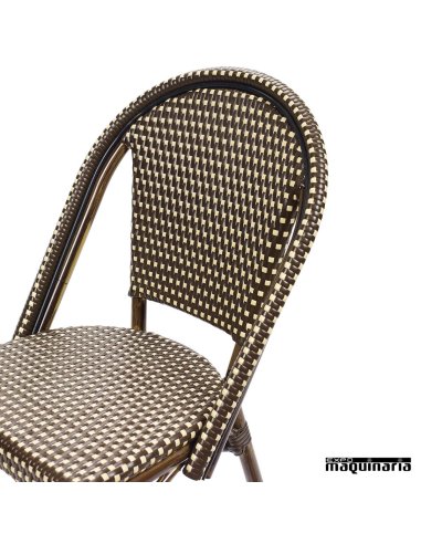 Sillas rattan dos colores IM8028 detalle