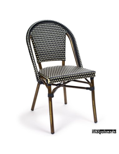 Sillas rattan dos colores IM8028 negro