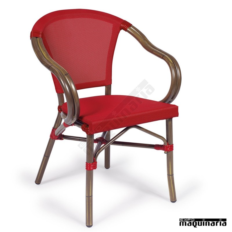 Silla apilable IM4091 sillas de terraza respaldo y asiento de tela