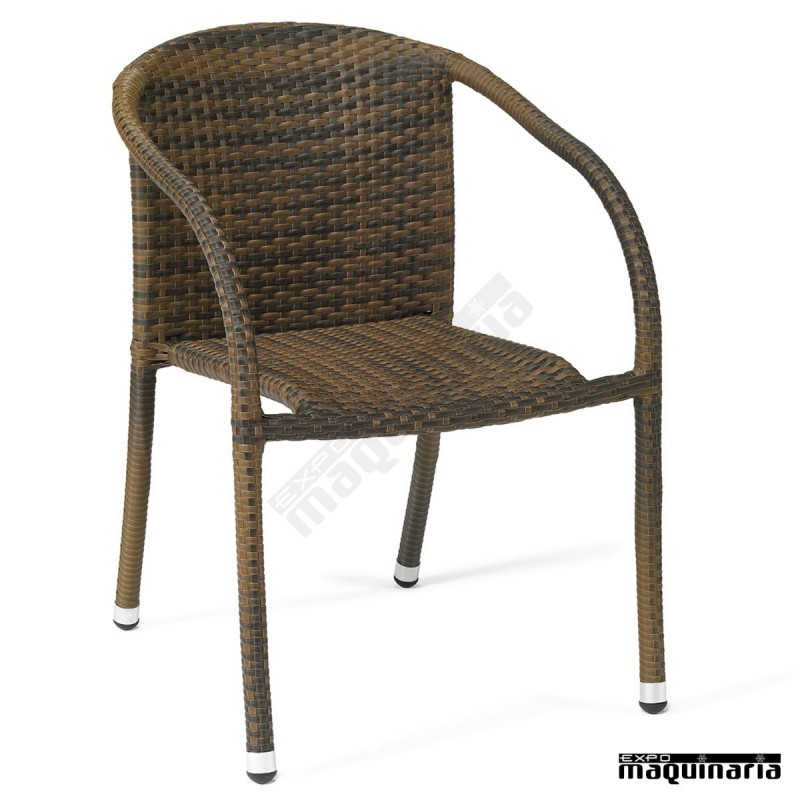 Sillones de rattan apilable IM5050 sillas de terraza médula y aluminio