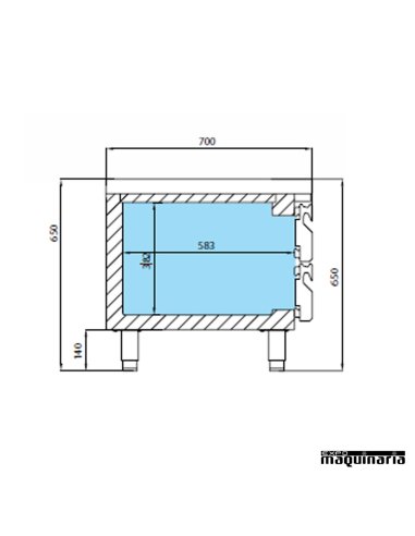 Mesa refrigerada baja esquema (140 x 65 cm) MSG 1400 cajones