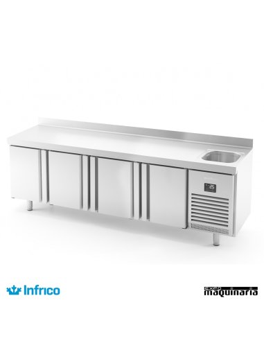 Mesa refrigerada con fregadero (245,2 x 70 cm) BMGN 2450 F