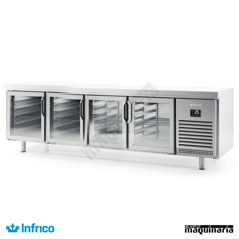 Mesa pasteleria puerta cristal (275,2x80 cm) MR2750CR 