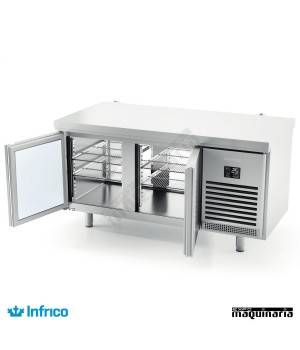 Mesa refrigerada pasteleria Central-cristal (161,8x80 cm) MR1620PDCR