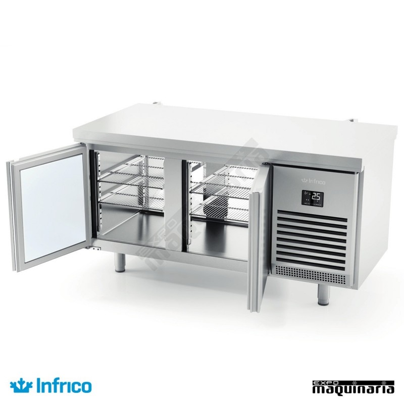 Mesa refrigerada pasteleria Central-cristal (161,8x80 cm) MR1620PDCR