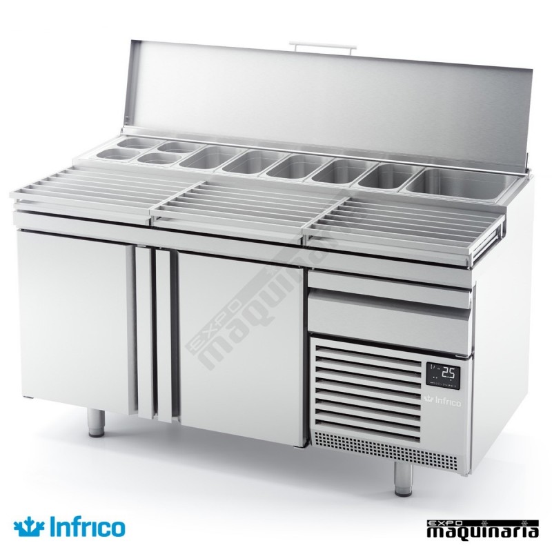 Mesa refrigerada para pizzas "LUCENA" (169,3 x 80 cm)