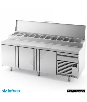 Mesa refrigerada para pizzas "LUCENA" (226 x 80 cm) 
