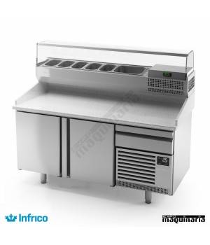 Mesa refrigerada para pizzas (173,8 x 80 cm)