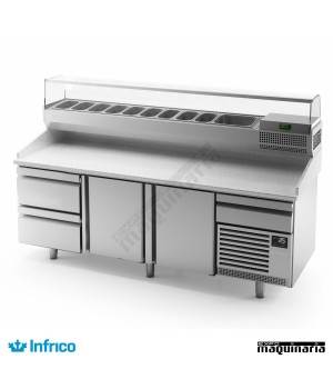 Mesa refrigerada para pizzas (230,5 x 80 cm) MP 2300 CN
