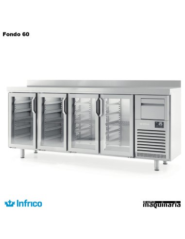 Mesa refrigerada alta puerta cristal(2452 x 600 cm) FMPP 2500 CR