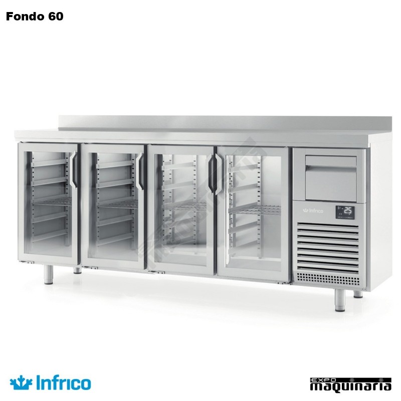 Mesa refrigerada alta puerta cristal(2452 x 600 cm) FMPP 2500 CR