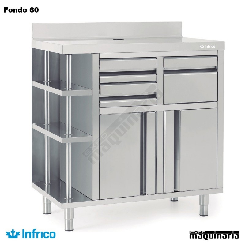 Mueble Cafetero Inoxidable IN MCAF 1000 CD